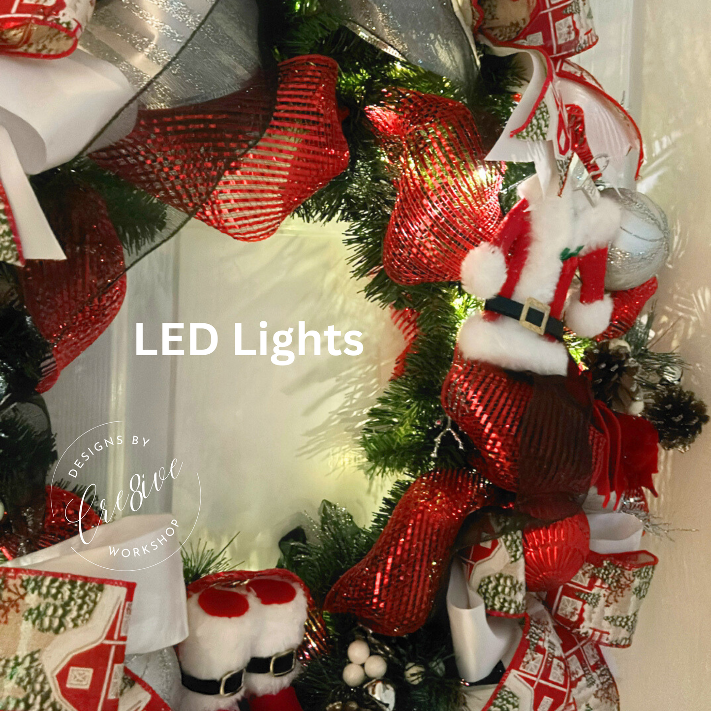 LED Christmas Santa Claus Wreath