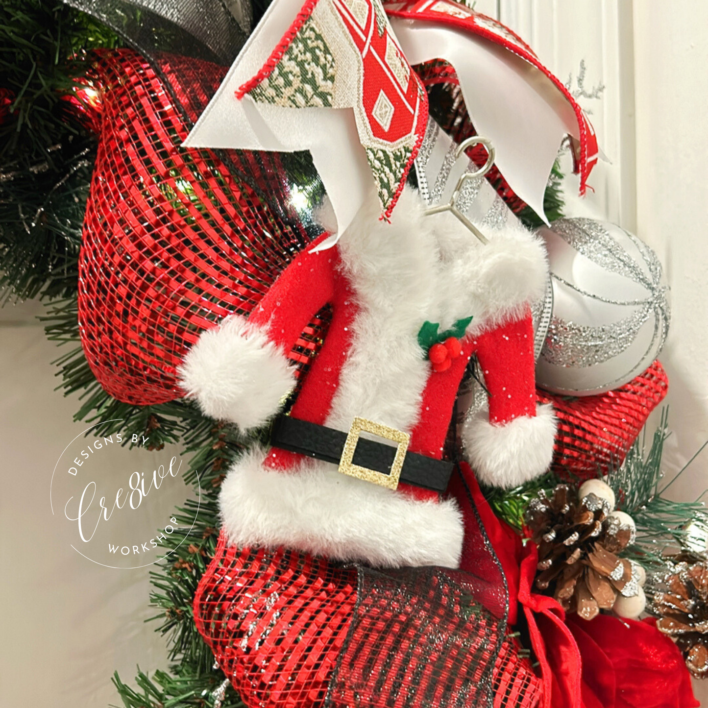 LED Christmas Santa Claus Wreath