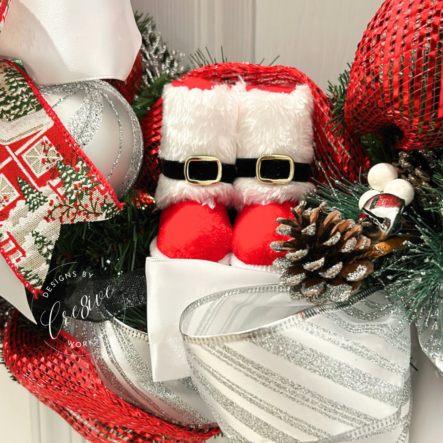 LED Christmas Santa Claus Wreath