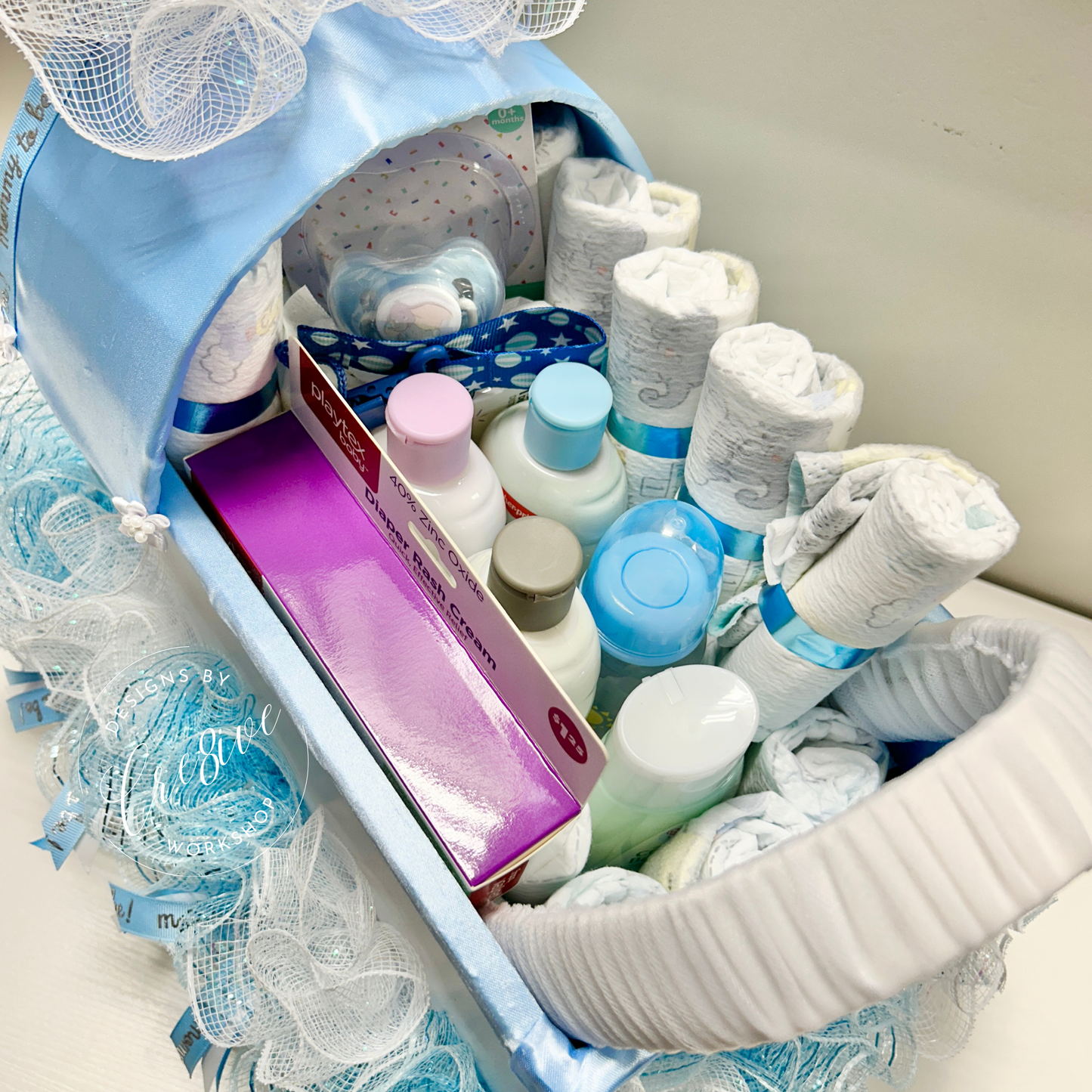 26PC Blue & White Baby Shower Gift
