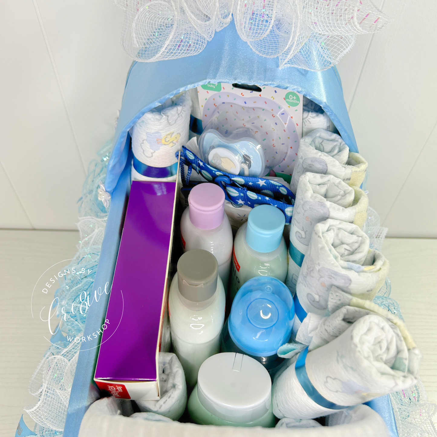 26PC Blue & White Baby Shower Gift
