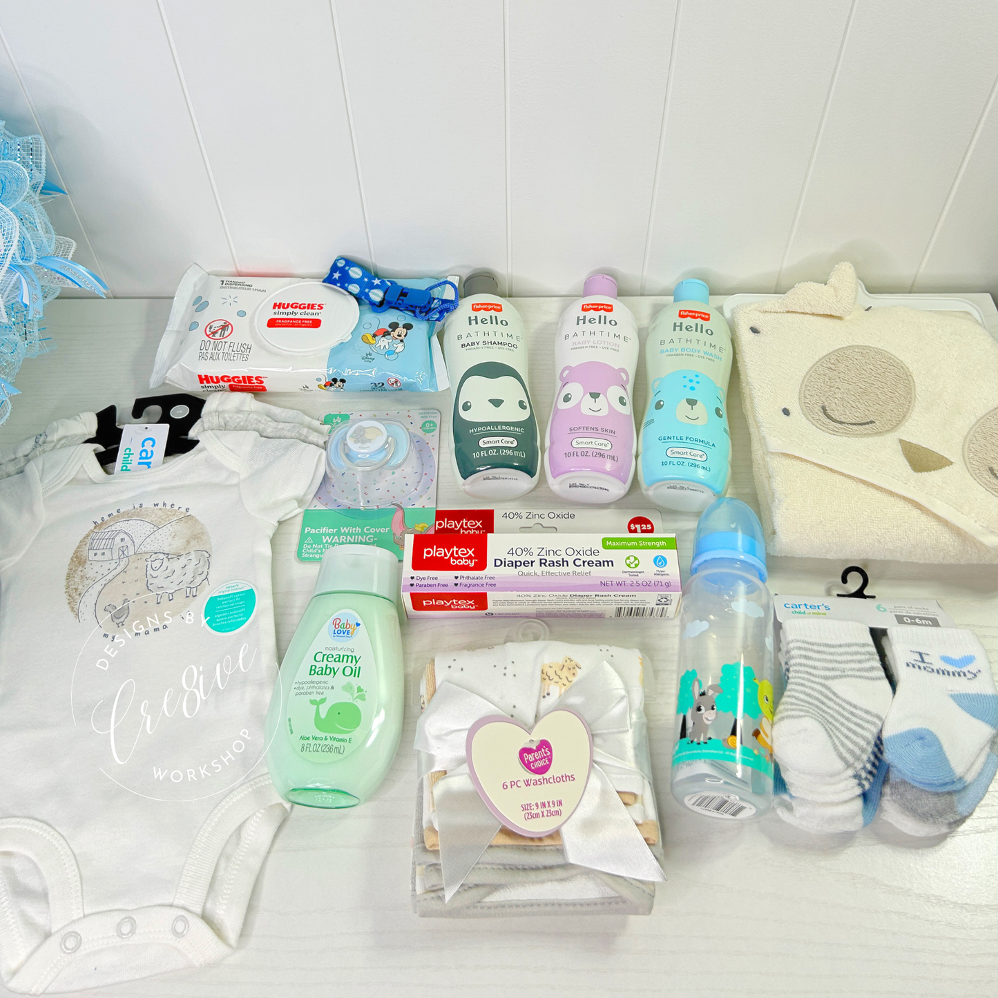 26PC Blue & White Baby Shower Gift