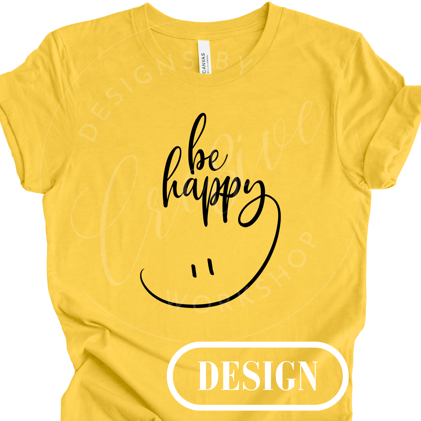 Be Happy Quote PNG Design
