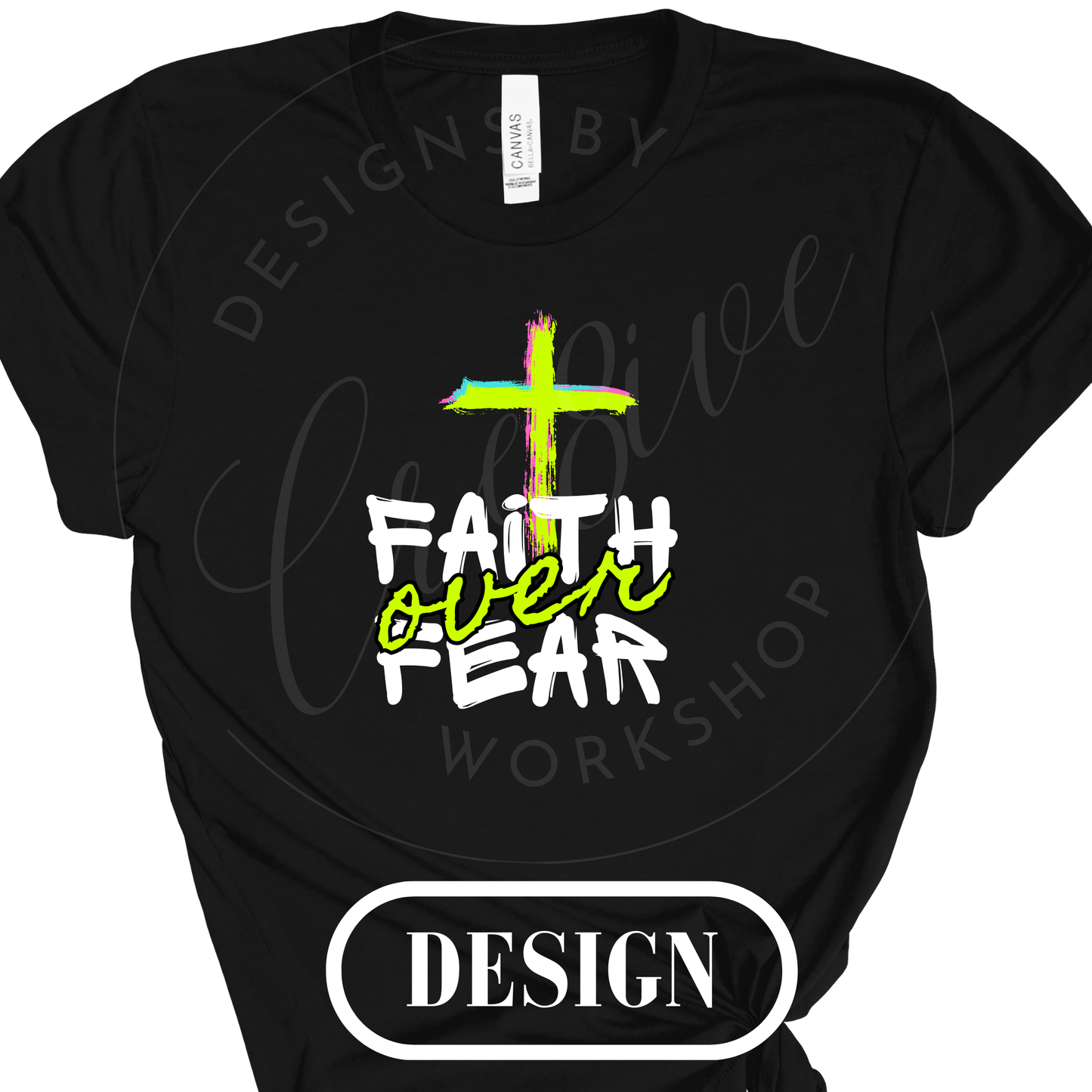 Faith Over Fear PNG Design