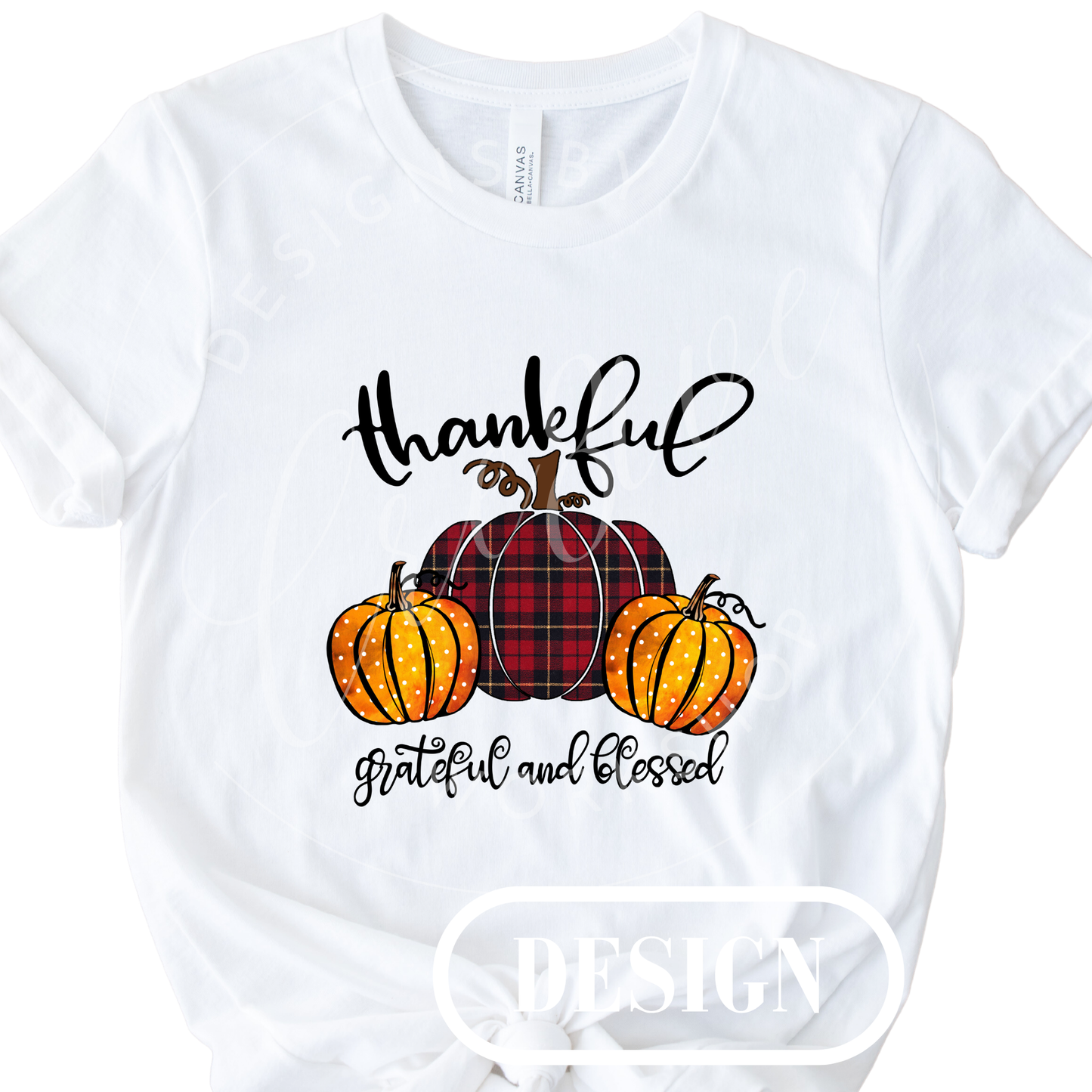 Thankful Fall Pumpkins PNG Design