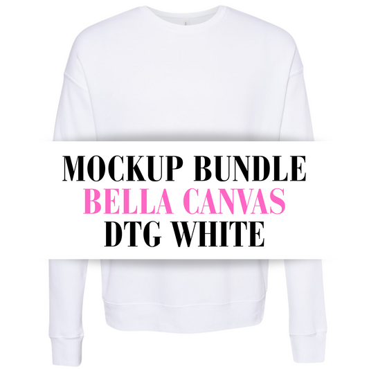 Bella Canvas DTG White Sweatshirt Mockup Bundle