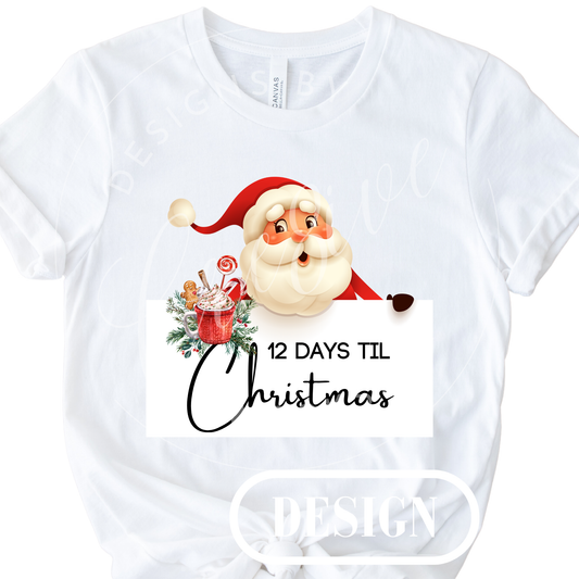 12 Days Til Christmas PNG Design