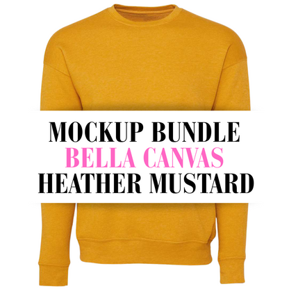 Bella Canvas Heather Mustard Sweatshirt Mockup Bundle