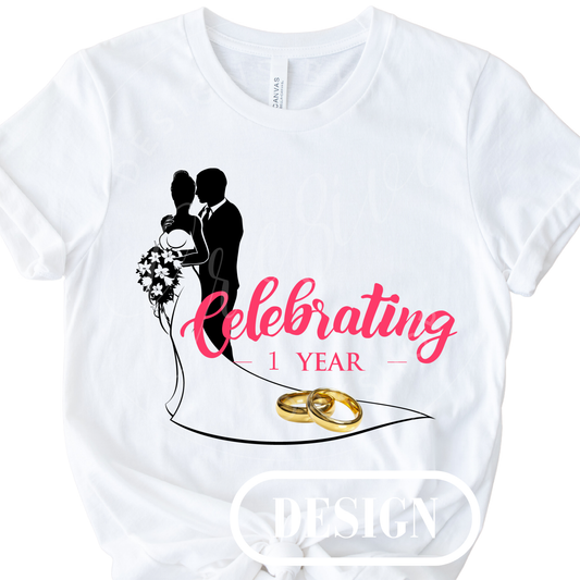 1 Year Wedding Anniversary PNG Design