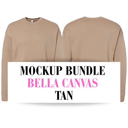 Bella Canvas Tan Sweatshirt Mockup Bundle