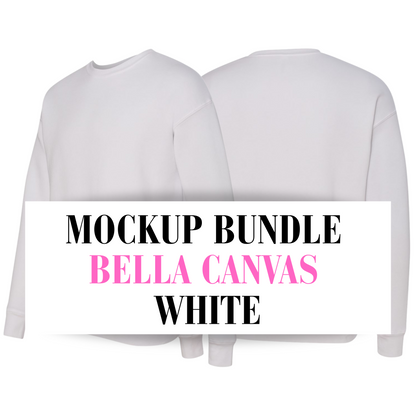 Bella Canvas White Sweatshirt Mockup Bundle