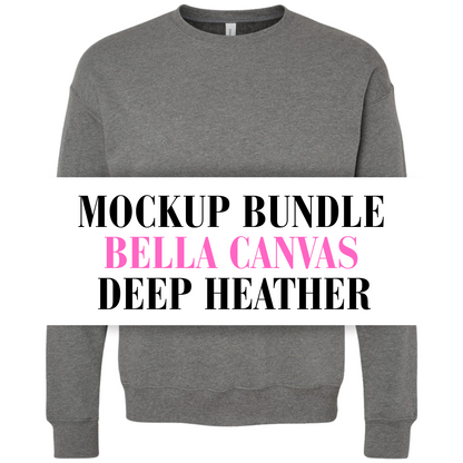 Bella Canvas Deep Heather Sweatshirt Mockup Bundle