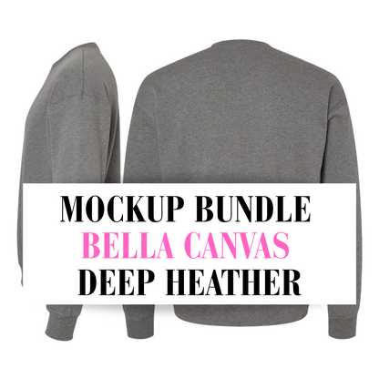 Bella Canvas Deep Heather Sweatshirt Mockup Bundle