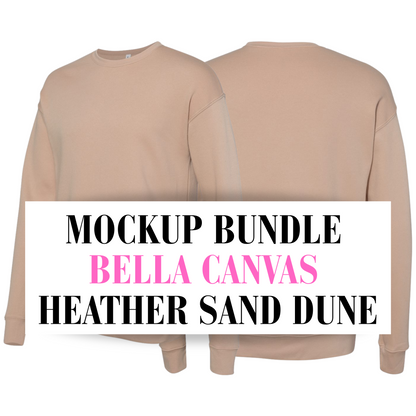 Bella Canvas Heather Sand Dune Sweatshirt Mockup Bundle