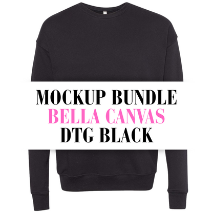 Bella Canvas DTG Black Sweatshirt Mockup Bundle