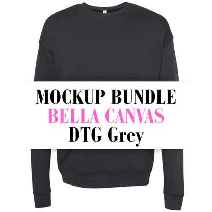 Bella Canvas DTG Grey Sweatshirt Mockup Bundle