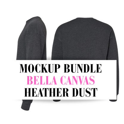 Bella Canvas Dark Grey Heather Sweatshirt Mockup Bundle