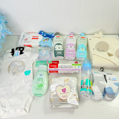 26PC Blue & White Baby Shower Gift