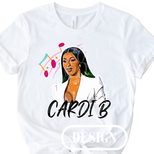 Cardi B Music PNG Design