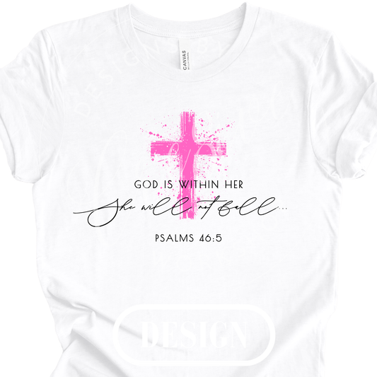 God Is In Her PSALMS 46:5 PNG Design