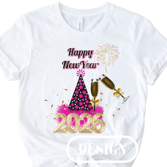Happy New Year 2026 PNG Design