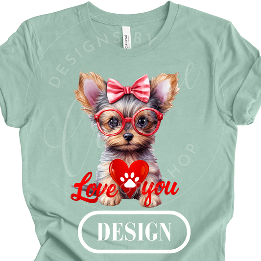 Love You Puppy PNG Design