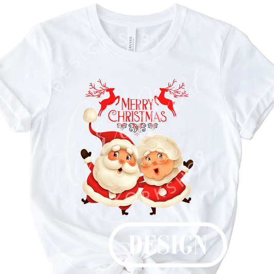 Merry Christmas Santa & Mrs Claus PNG Design
