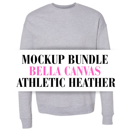 Bella Canvas Athletic Heather Sweatshirt Mockup Bundle