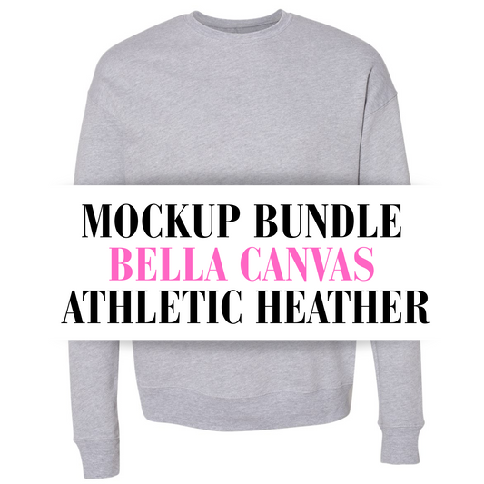 Bella Canvas Athletic Heather Sweatshirt Mockup Bundle