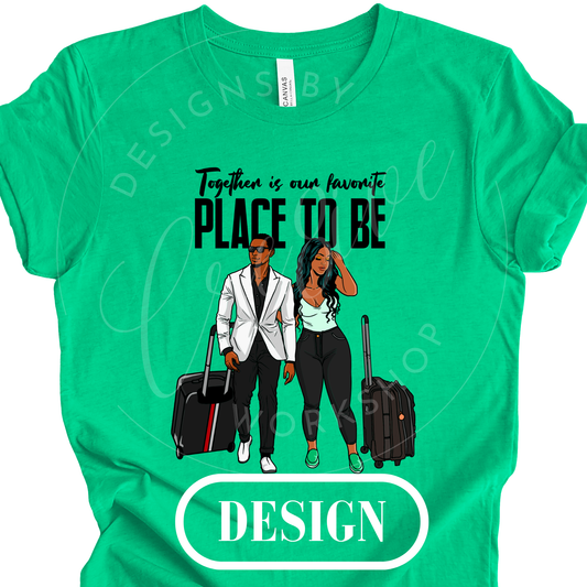 Romantic Travel Couple PNG Design