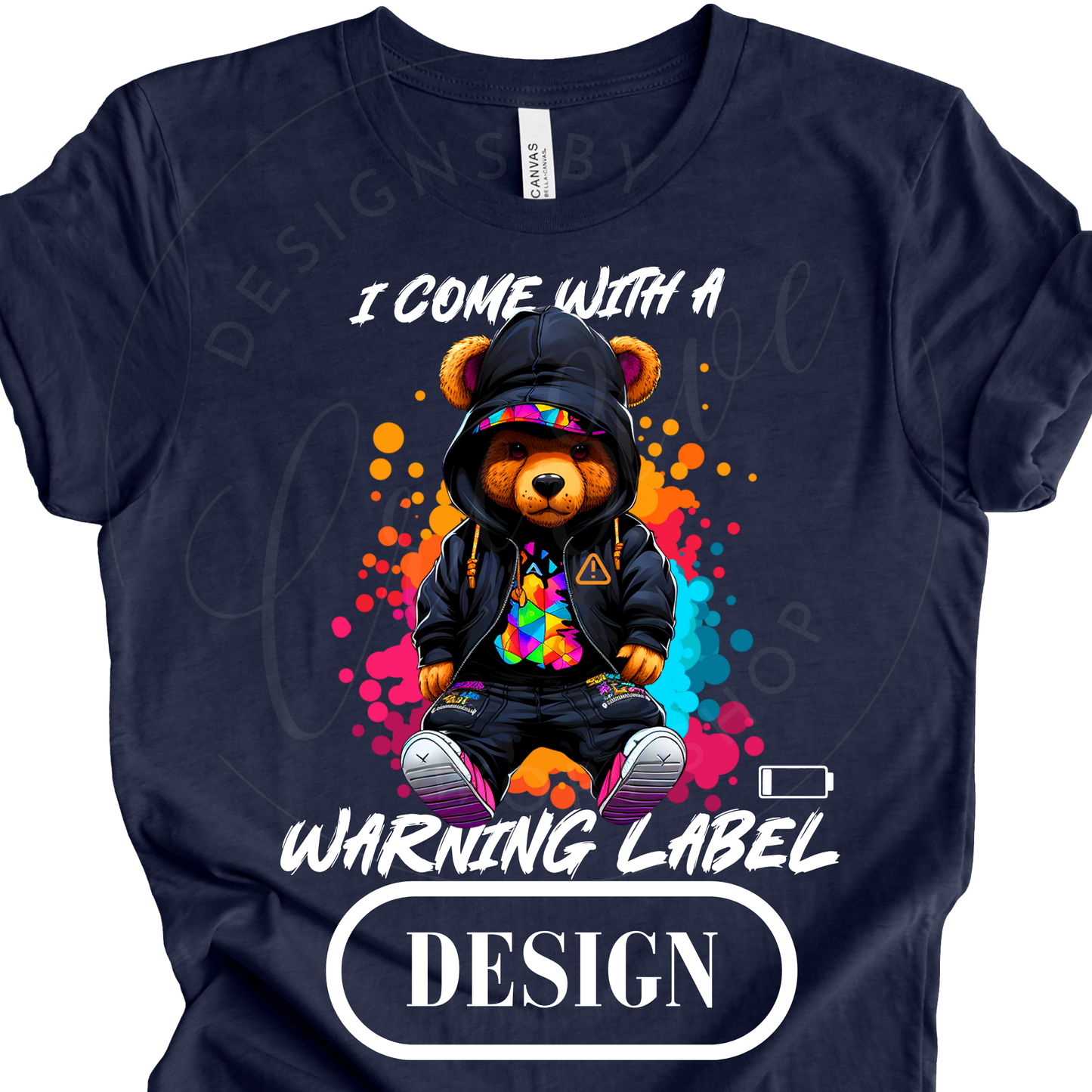 Warning Label Bear PNG Design
